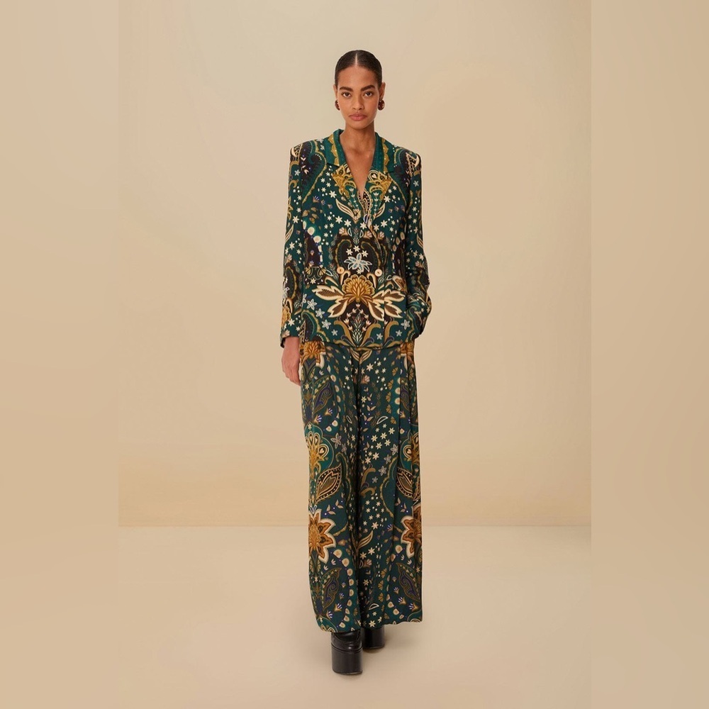 Farm Rio: Black Jaipur Lenzing Viscose Flare Pants